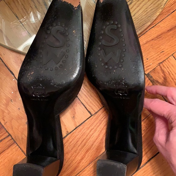 Stuart Weitzman Shellgame Black Heather Nappa Loafer - Picture 5 of 6